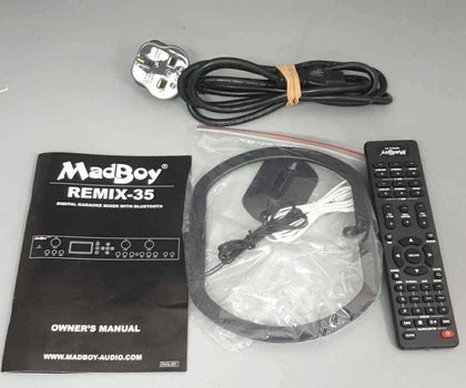 MadBoy® REMIX-35 digital karaoke mixer with Bluetooth and remote control, boxed