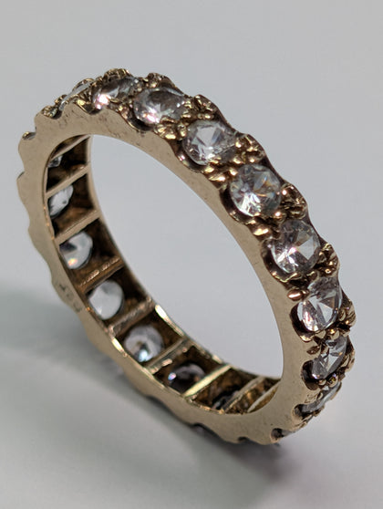 9ct Gold Jagged Cz Ring