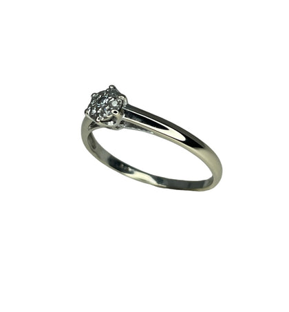 White Gold Diamond Ring - 18ct - 1.9g - Size 'O'