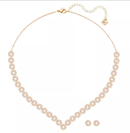 SWAROVSKI ANGELIC SQUARE ROSE GOLD PLATED SET 5351304