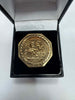 7.2g 9ct Gold st George Medal Sovereign Ring - Size X -**Hallmarked**