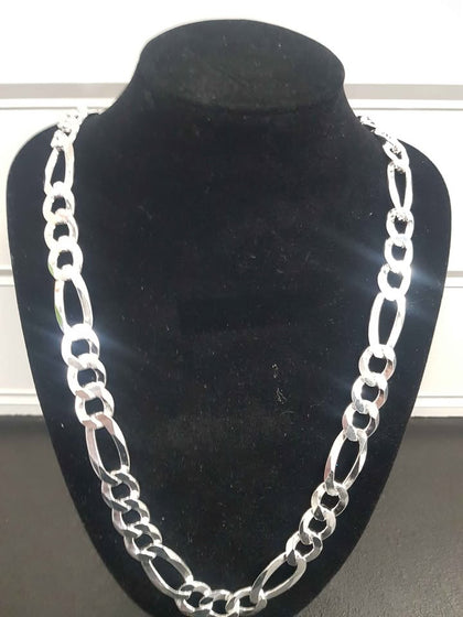 (BRAND NEW) 925 silver Figaro style chain 100.3g with box