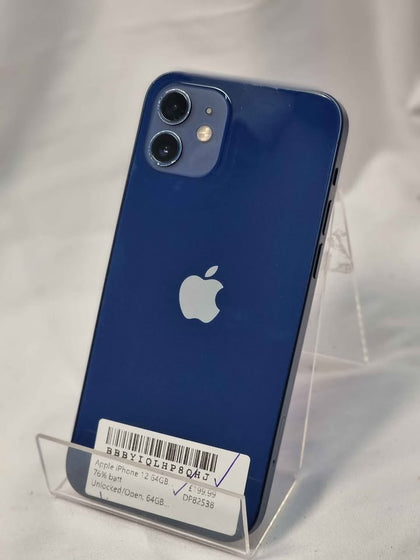 Apple Iphone 12 Mobile Phone - 64GB SSD - Blue - Open Unlocked - Unboxed (76% Battery)
