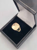 9ct Yellow Gold Mens Flat Signet Ring With Pattern - Size S - 4.64 Grams