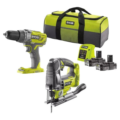 Ryobi 18V Li Ion One Cordless Power Tool Kit 2 x 2Ah RCK182K 220S