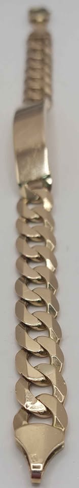 9ct yellow gold Curb Style engraved TONY bracelet 29.8g boxed 8