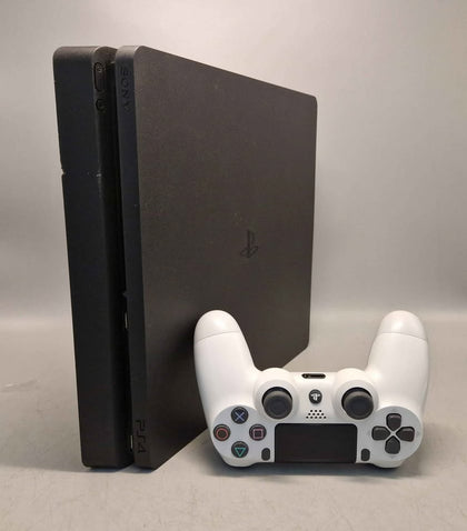 Playstation 4 Slim Console, 500GB Black, with White Pad