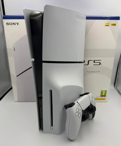 SONY PLAYSTATION 5 SLIM DISC EDITION, 1TB, WHITE, WITH WHITE CONTROLLER, BOXED
