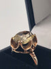 9ct Yellow Gold Ladies Cocktail Ring With Big Smokey Quartz Stone - Size P - 3.29 Grams
