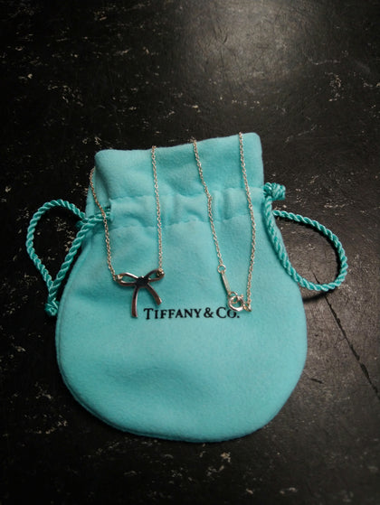 Tiffany and Co Bow Set Necklace and Bow Earrings