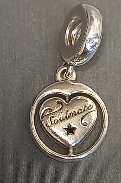 Pandora Moments Women's Sterling Silver Spinning Forever & Always Soulmate Dangle Charm