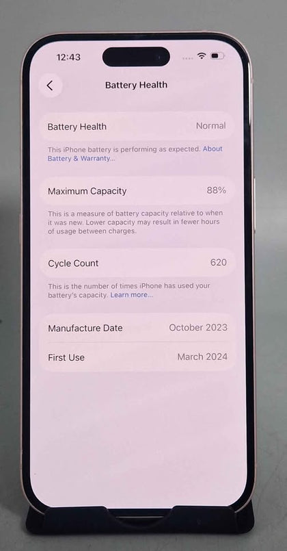 Apple iPhone 15 128GB Pink, Unlocked, Pink 88%BH