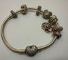 Pandora Heart Clasp Snake Chain Bracelet, 19cm With Charms
