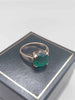 9K (375 Hallmarked & Tested), Gold Ring With Green Stone, Weight: 2.71G, Size: M