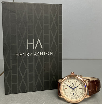 Henry Ashton Men's Limited Edition Riviera Rose Wristwatch ** Boxed **