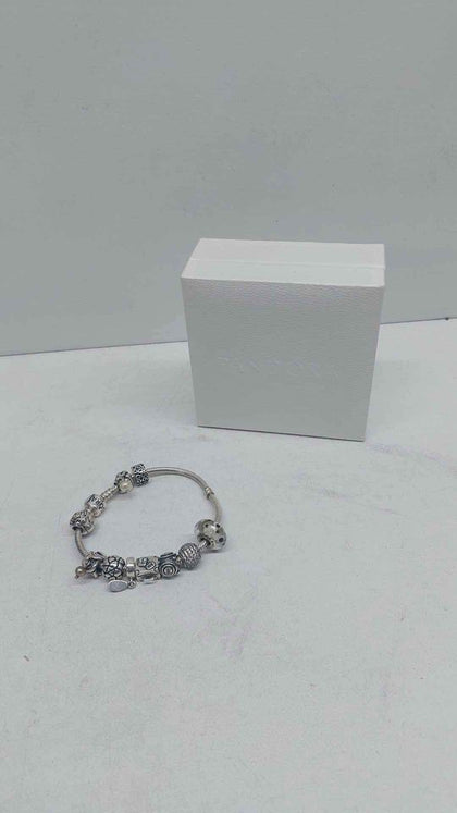 Pandora ALE 925 Sterling Silver Charm Bracelet With 10x Charms - 8