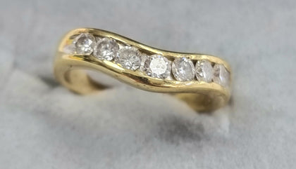 18ct Gold Diamond Wishbone Ring Size 