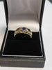 9ct Yellow Gold Ring with Blue and Red Stones - Size N - 2.5g