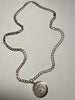 Silver Curb Chain with St Christopher Pendant 18”