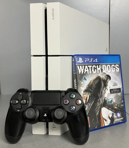 Sony Original PlayStation 4 500GB White Console Bundle ( + WatchDogs ) ** Unboxed **