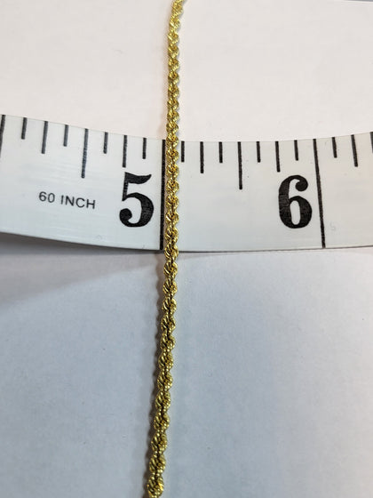 9ct Yellow Gold Narrow Rope Chain - 16