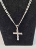 925 Sterling Silver Curb Chain Necklace With Diamontè Cross - 24" Long - 24.1 Grams *NEVER WORN*