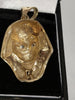 9ct Yellow Gold Egyptian Pharaoh Pendant  with Clear Stones - 6.63g - 1"