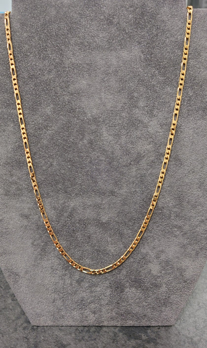 9ct Solid Yellow Gold Figaro Chain - 20 Inches