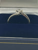 9ct White Gold Ring With Clear Stones  - O