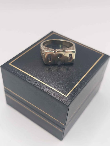 (375 Hallmarked&Tested), 9K Gold 'Dad' Ring, 7.22G, Size: R