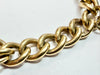 9ct yellow gold charm bracelet with heart shaped padlock clasp and safety chain 8"