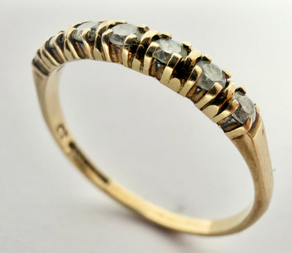 9ct Yellow Gold Eternity ring with CZ Stones size O 1/2