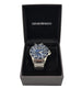 Emporio Armani Men's World Explorer Solar Blue Dial & Stainless Steel Watch boxed