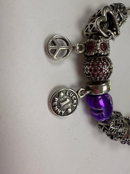 PANDORA CHARM BRACELET + 11 CHARMS LEYLAND STORE