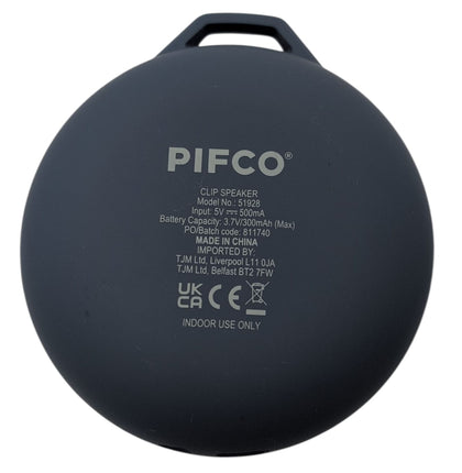 Pifco Clip Mini Portable Compact Bluetooth Speaker, Blue