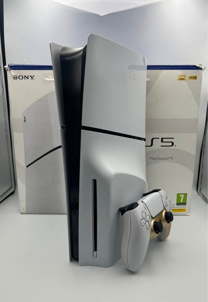 SONY PLAYSTATION 5 SLIM DISC EDITION, 1TB, WHITE, WHITE & GOLD DUAL SENSE CONTROLLER, BOXED