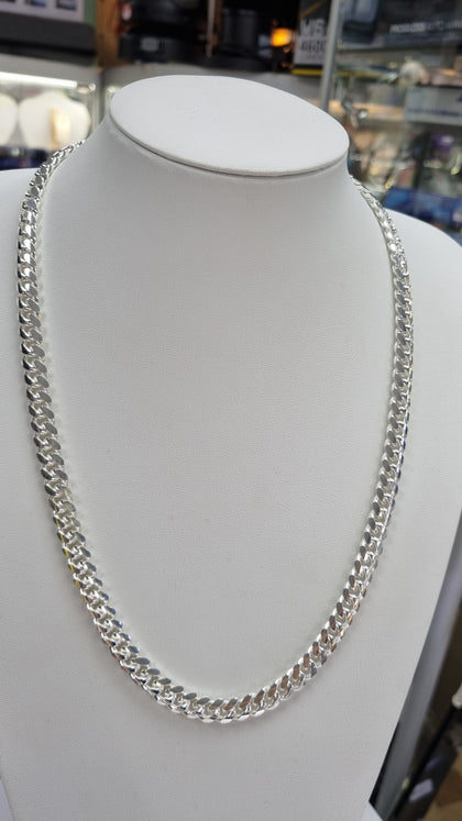 SILVER HEAVY CURB CHAIN 24