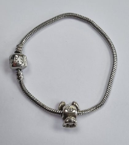 Pandora  bracelet 17.5cm with Stitch Charm