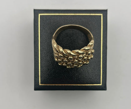 9CT Keeper Ring (375) 16.7G, Fully Hallmarked - Size:Y, Boxed