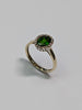 9ct Gold Ring Diamond & Emerald Ring Size m 1/2