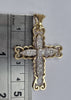 9ct gold cross pendant cz stones