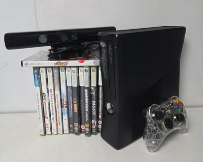 Microsoft Xbox 360 Slim Console 250Gb with kinect & 12 Games Bundle