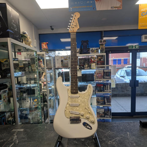 Squire Strat By Fender Electric Guitar (White)