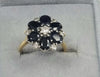 18ct Diamond/Sapphire Ring Size "P"