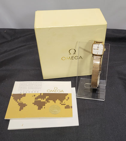 OMEGA Geneve Vintage 1970’s Ladies Manual Gold Dress Watch with Papers