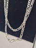 925 Sterling Silver 3-In-1 Figaro Chain Necklace - 4mm Thick - 17.50 Grams - 24" Long *BRAND NEW*