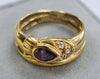 18ct Gold Ring Purple/Clear Stones Size "Q"