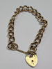 9ct Gold Solid Charm Bracelet  With Heart Locket