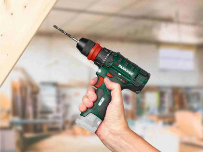 Parkside PBSA 12 X12v Cordless Drill with Pin Lock LED in Box (No Charger or Battery).