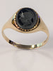 9ct gold HEMATITE signet ring